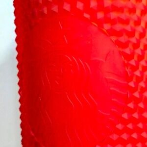 Starbucks Matte Red Studded Holiday Tumbler w/ Straw Cup 24 Oz